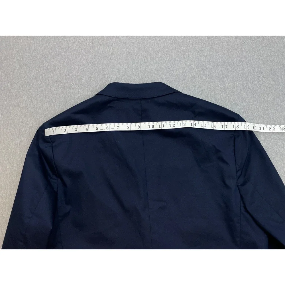Banana Republic Blazer Mens 42R Navy Blue Cotton Blend Stretch Slim Fit 2-Button